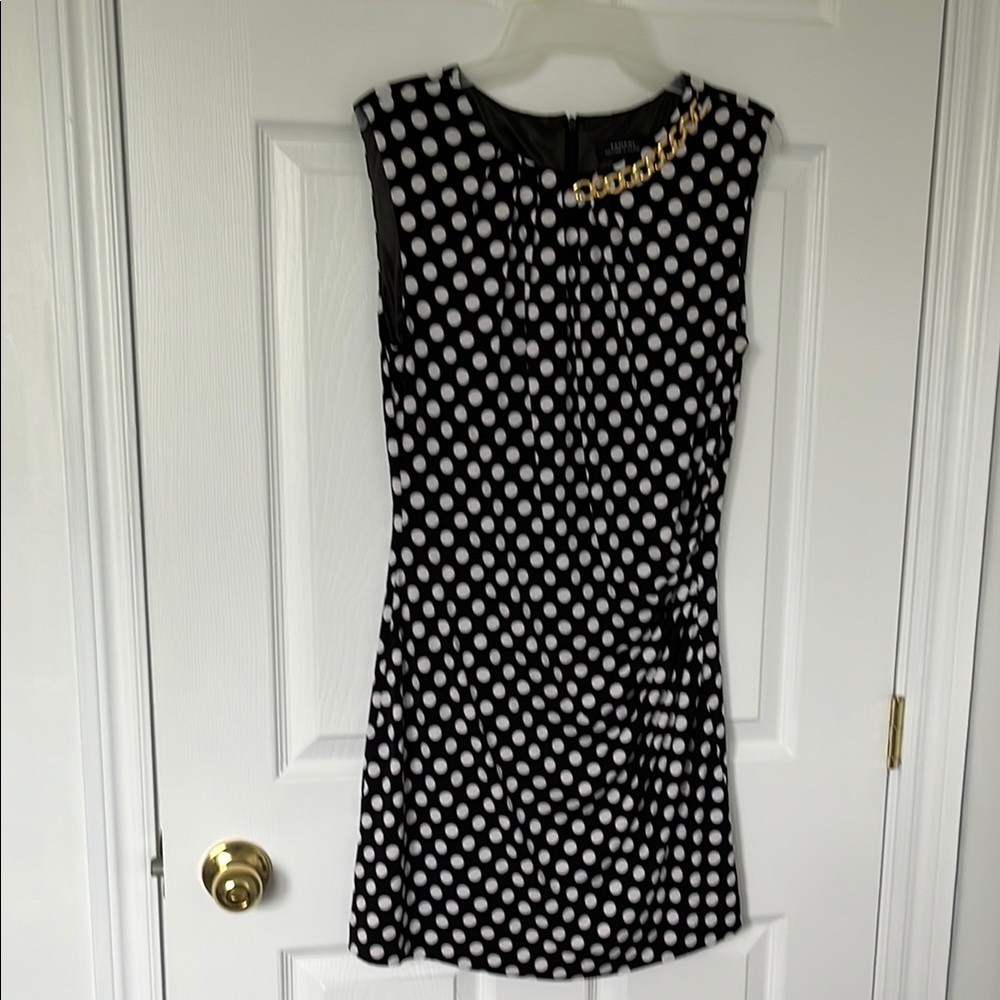 Chico's Black and White Sheath Mini Dress Sleeveless Crew Neck